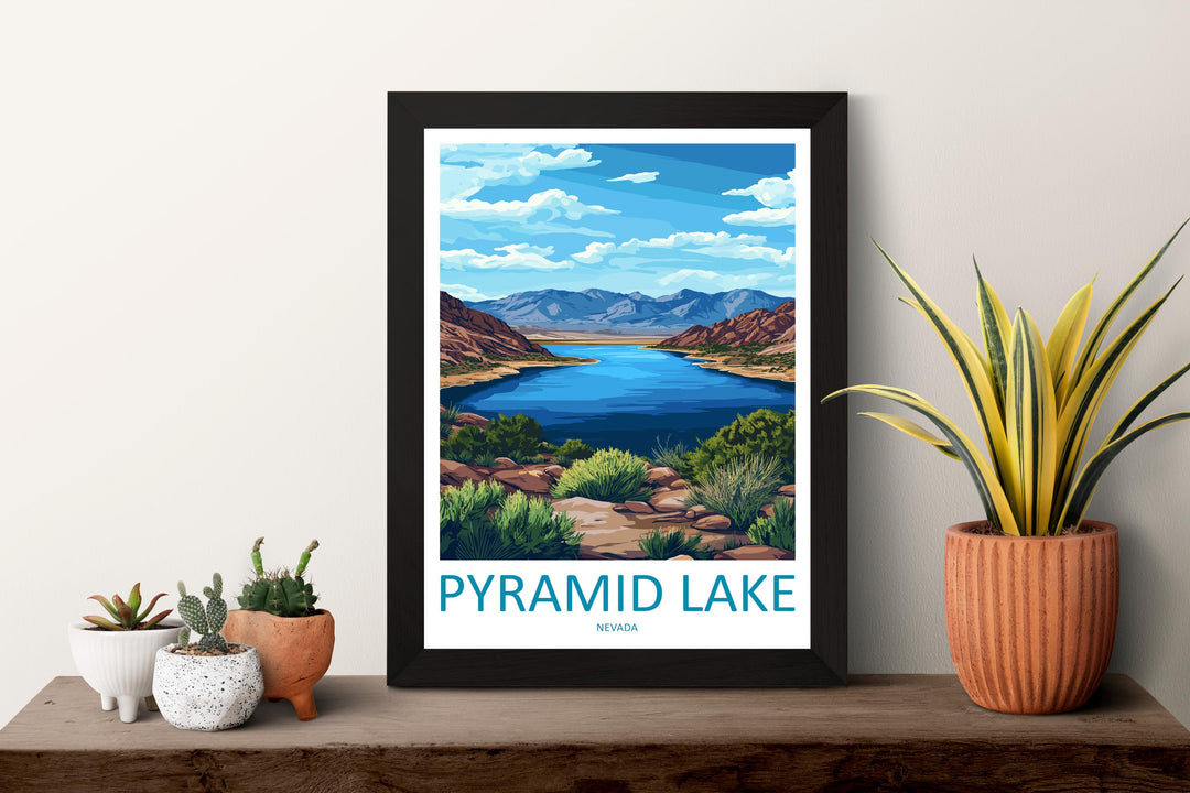 Pyramid Lake Travel Print Pyramid Lake Wall Decor Nevada Pyramid Lake Art Pyramid Lake Wall Art Nevada Poster Gift Pyramid Lake Wall Art
