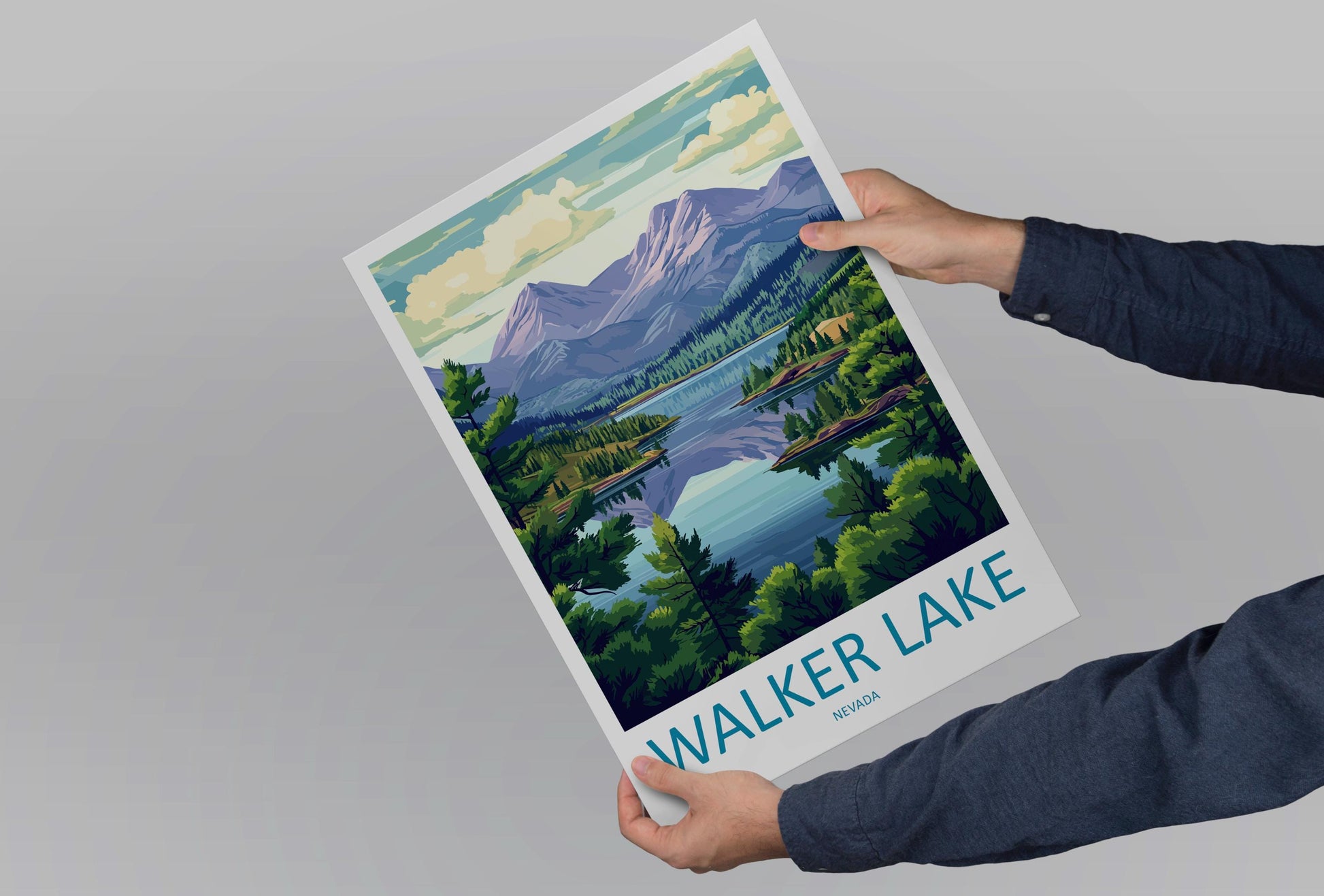 Walker Lake Travel Print Walker Lake Wall Decor Nevada Walker Lake Art Walker Lake Wall Art Nevada Poster Gift Walker Lake Art Nevada Poster