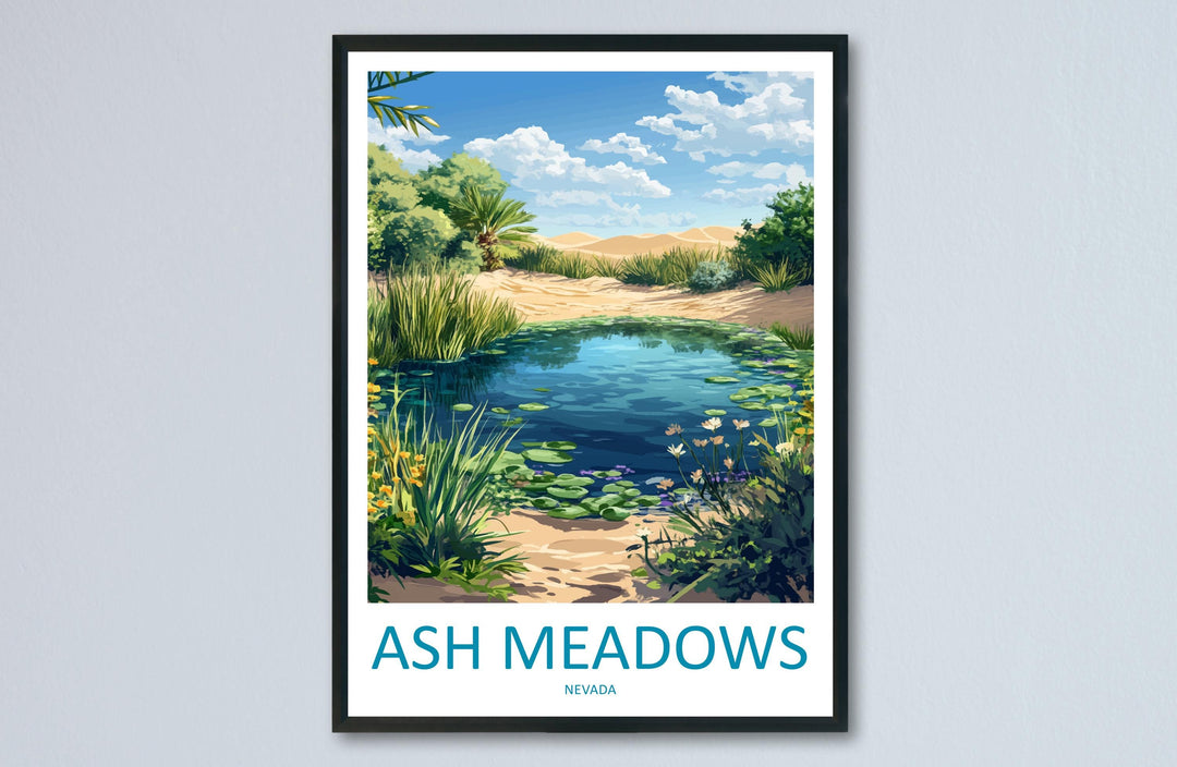 Ash Meadows Travel Print Ash Meadows Wall Decor Nevada Ash Meadows Art Ash Meadows Wall Art Nevada Poster Gift Ash Meadows Art Nevada Poster