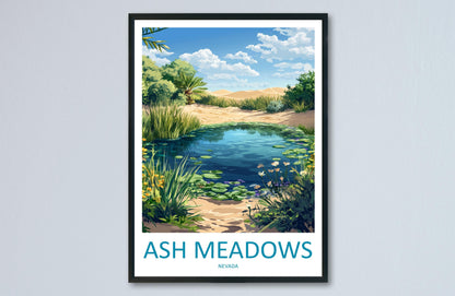Ash Meadows Travel Print Ash Meadows Wall Decor Nevada Ash Meadows Art Ash Meadows Wall Art Nevada Poster Gift Ash Meadows Art Nevada Poster