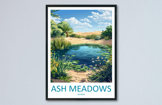 Ash Meadows Travel Print Ash Meadows Wall Decor Nevada Ash Meadows Art Ash Meadows Wall Art Nevada Poster Gift Ash Meadows Art Nevada Poster