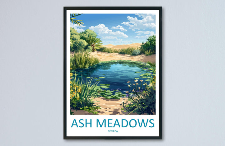 Ash Meadows Travel Print Ash Meadows Wall Decor Nevada Ash Meadows Art Ash Meadows Wall Art Nevada Poster Gift Ash Meadows Art Nevada Poster