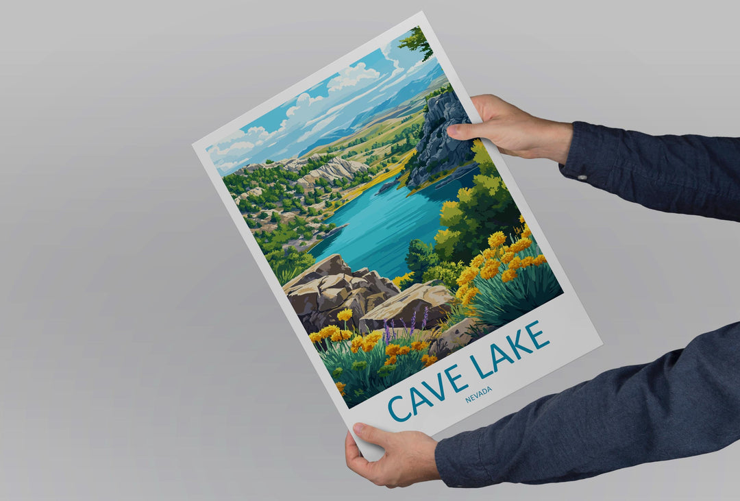 Cave Lake Travel Print Cave Lake Wall Decor Nevada Cave Lake Art Cave Lake Wall Art Nevada Poster Gift Cave Lake Park Art Cave Lake Poster
