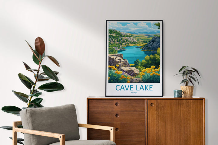 Cave Lake Travel Print Cave Lake Wall Decor Nevada Cave Lake Art Cave Lake Wall Art Nevada Poster Gift Cave Lake Park Art Cave Lake Poster