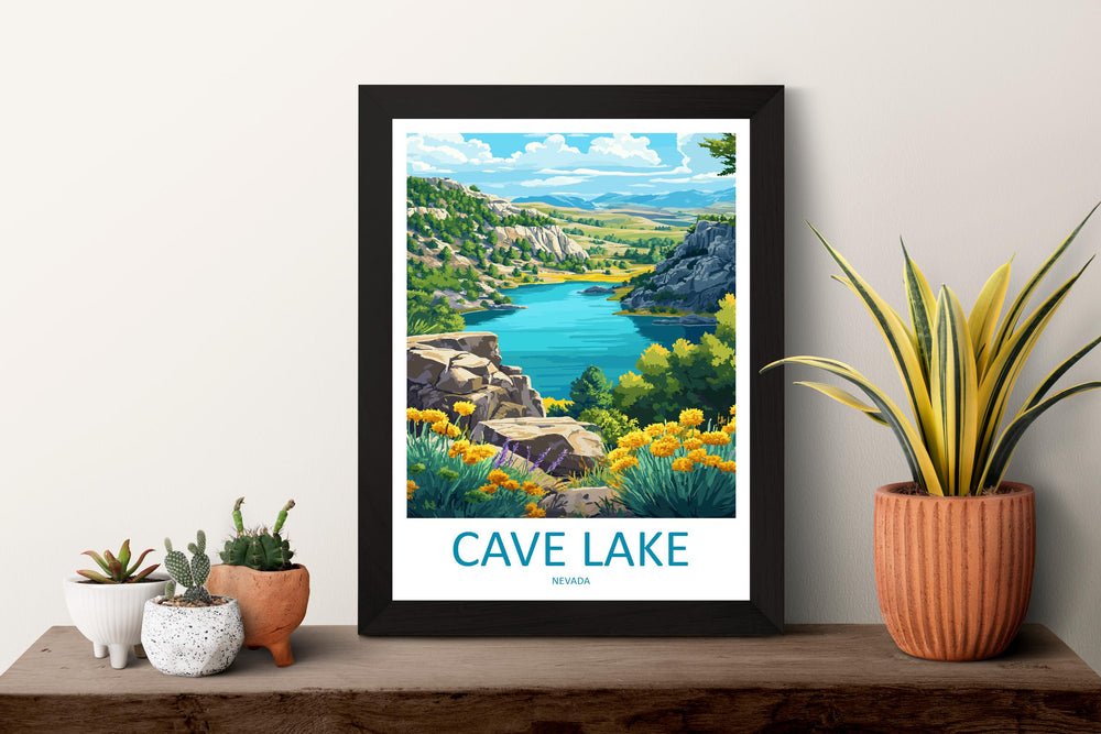 Cave Lake Travel Print Cave Lake Wall Decor Nevada Cave Lake Art Cave Lake Wall Art Nevada Poster Gift Cave Lake Park Art Cave Lake Poster