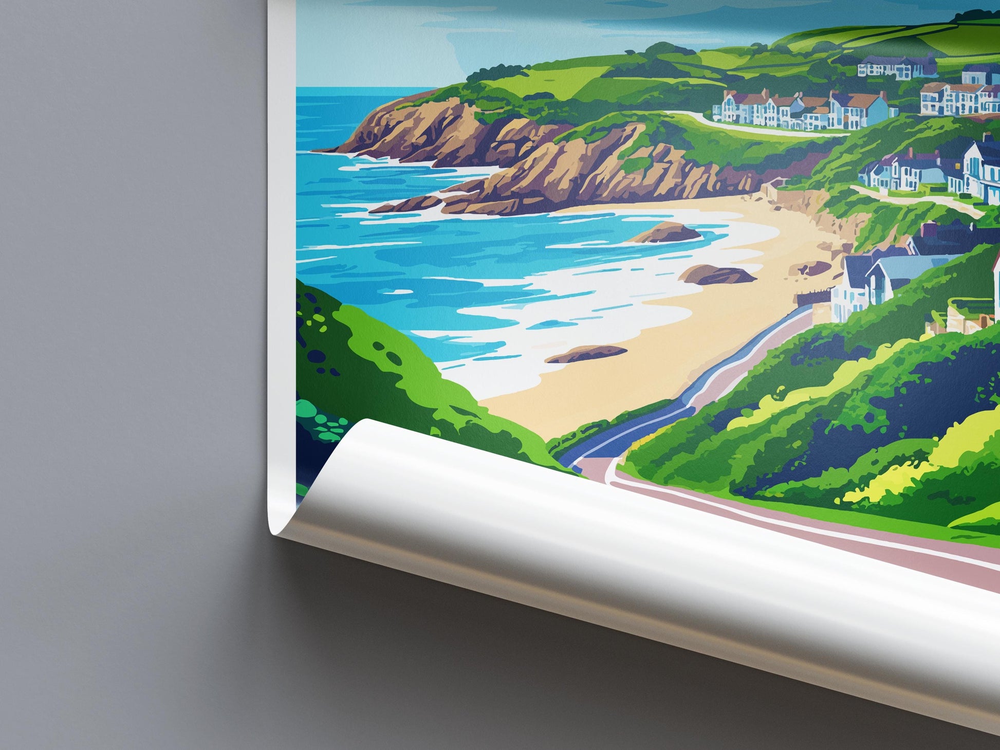Woolacombe Travel Print Wall Art Woolacombe Wall Hanging Home Decor Woolacombe Gift Art Lovers Wall Art Devon Travel Art