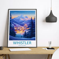 Whistler Travel Print Wall Art Whistler Wall Hanging Home Décor Whistler Gift Art Lovers Ski Art Lover Gift Whistler Print Skiing Whistler