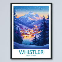 Whistler Travel Print Wall Art Whistler Wall Hanging Home Décor Whistler Gift Art Lovers Ski Art Lover Gift Whistler Print Skiing Whistler