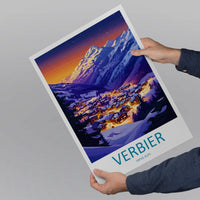 Verbier Travel Print Wall Art Verbier Wall Hanging Home Décor Verbier Gift Art Lovers Ski Art Lover Gift Verbier Print Skiing Art Poster