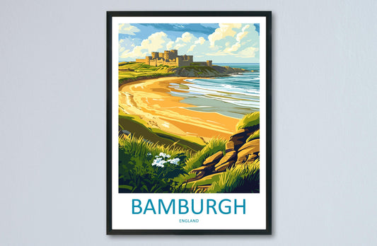Bamburgh Castle Travel Print Wall Art Bamburgh Castle Wall Hanging Home Décor Bamburgh Castle Gift Art Lovers England Art Lover Gift