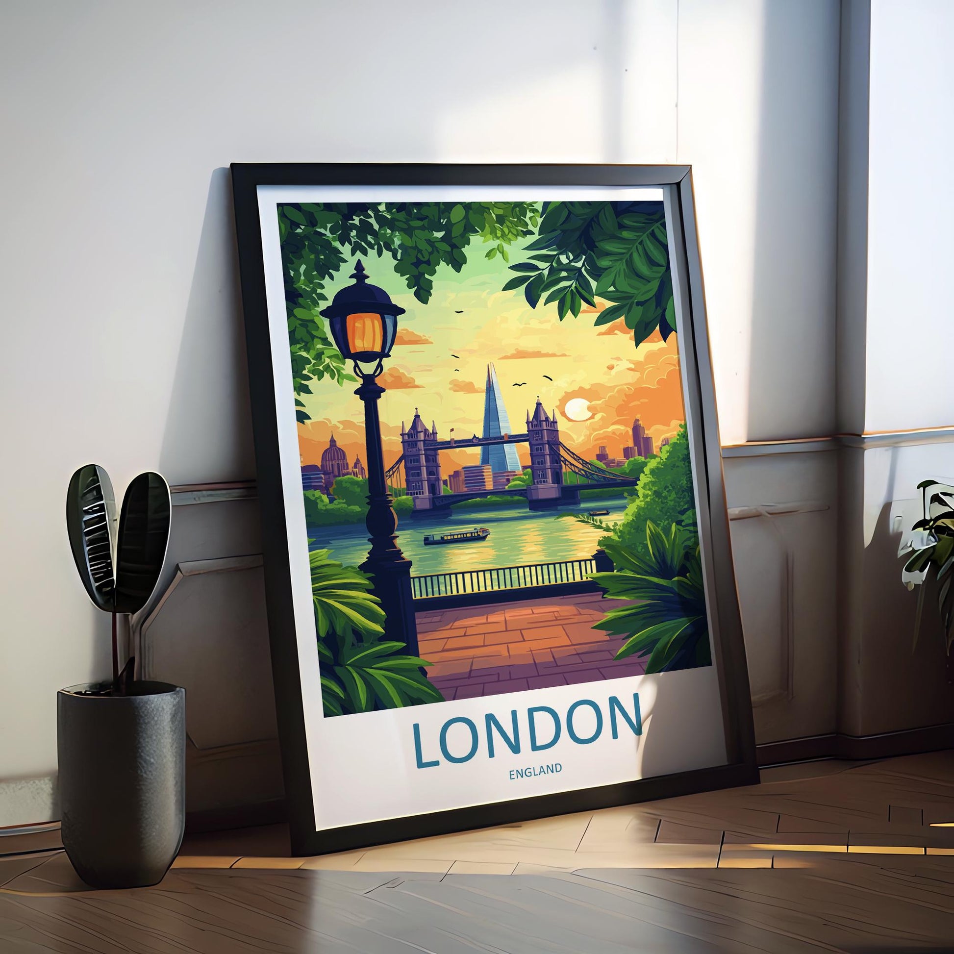 London Travel Print Wall Art London Wall Hanging Home Décor London Gift Art Lovers England Art Lover Gift London Travel Gift