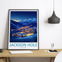 Jackson Hole Travel Print Wall Art Jackson Hole Wall Hanging Home Décor Jackson Hole Gift Art Lovers Ski Art Lover Gift Jackson Hole Print