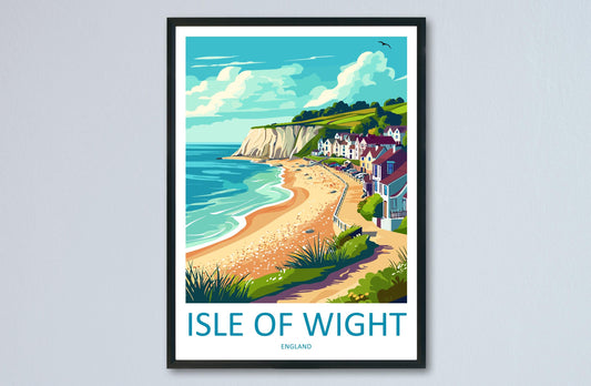 Isle Of Wight Travel Print Wall Art Isle Of Wight Wall Hanging Home Decor Isle Of Wight Gift Art Lovers Wall Art AONB Print
