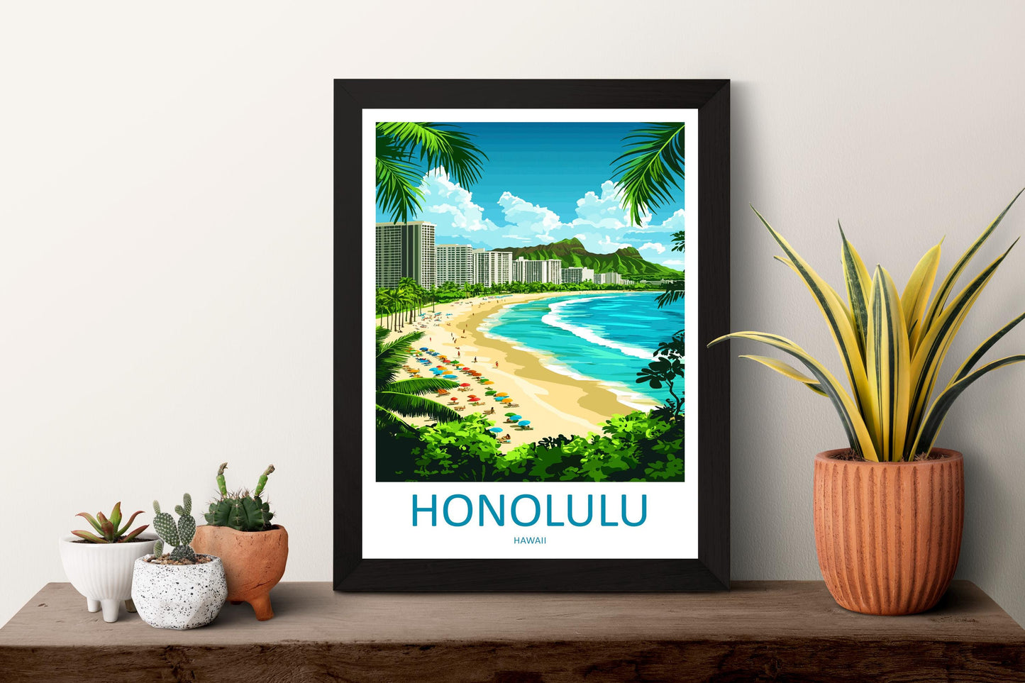 Honolulu Travel Print Wall Art Honolulu Wall Hanging Home Décor Honolulu Gift Art Lovers Hawaii Art Lover Gift Print Artwork