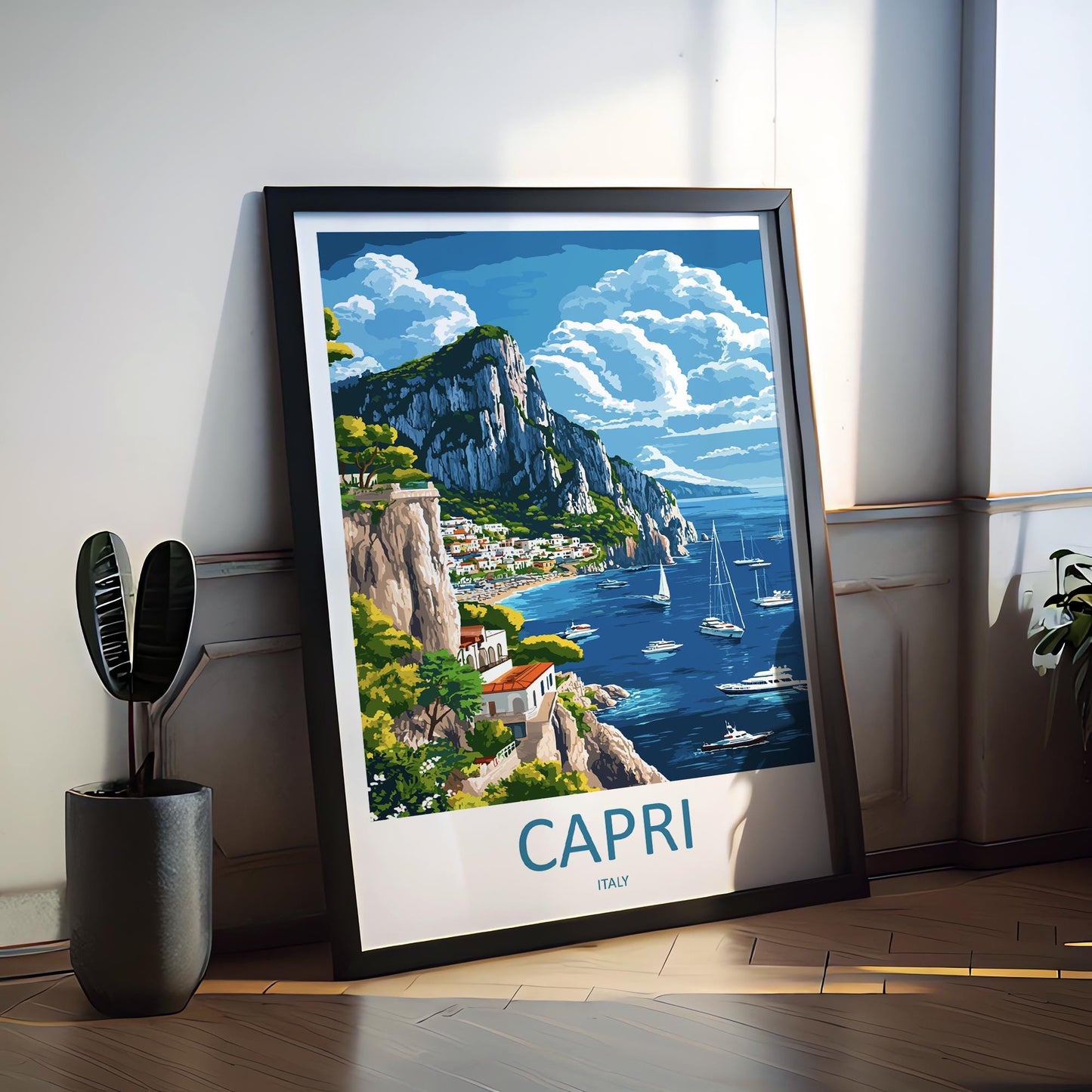 Capri Travel Print Wall Art Capri Travel Gift Wall Hanging Art Decor