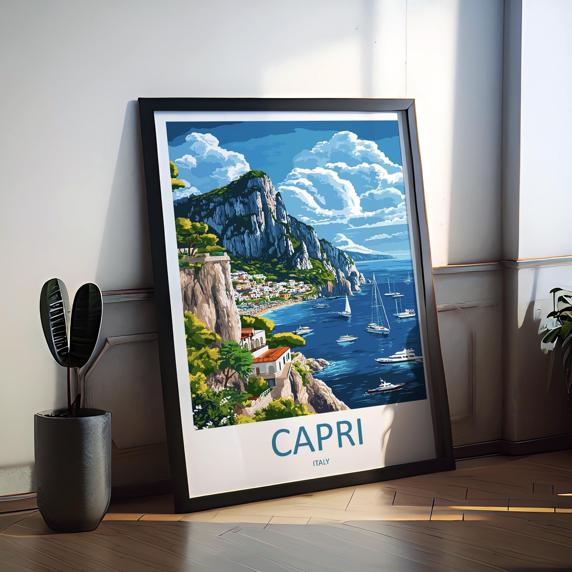 Capri Travel Print Wall Art Capri Travel Gift Wall Hanging Art Decor