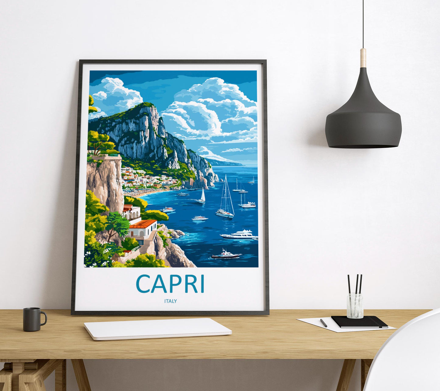Capri Travel Print Wall Art Capri Travel Gift Wall Hanging Art Decor