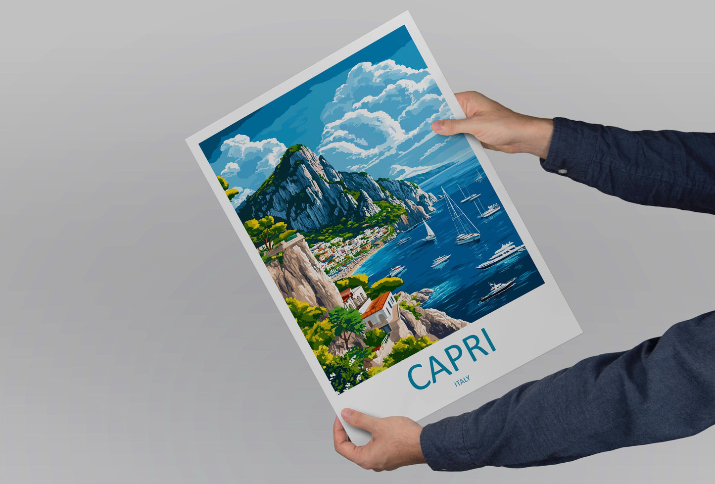 Capri Travel Print Wall Art Capri Travel Gift Wall Hanging Art Decor