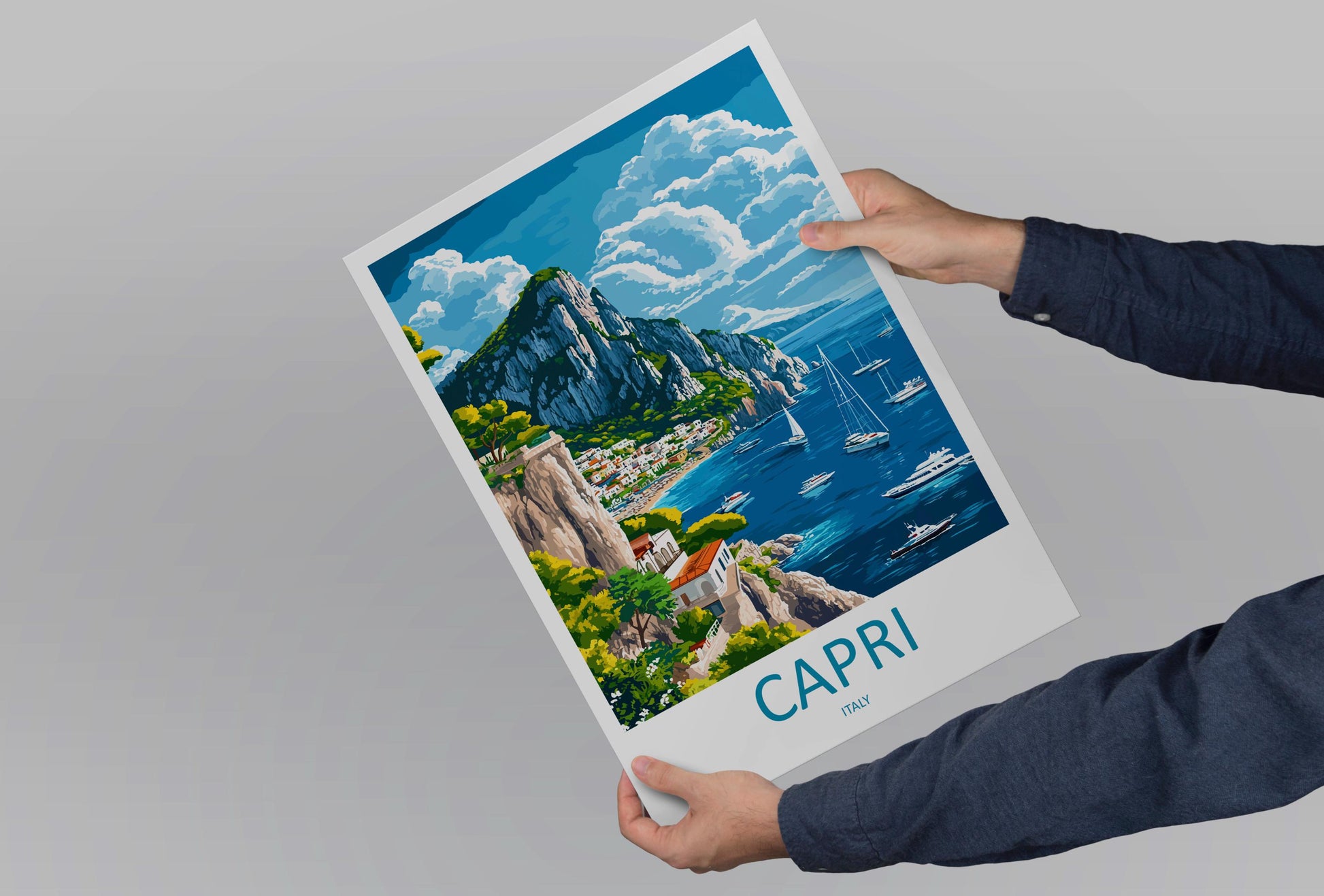 Capri Travel Print Wall Art Capri Travel Gift Wall Hanging Art Decor