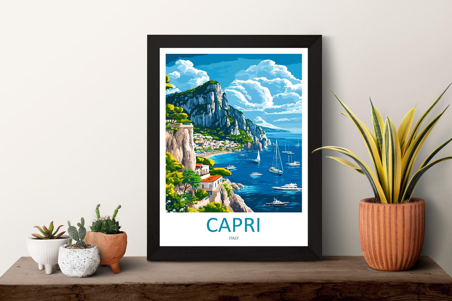 Capri Travel Print Wall Art Capri Travel Gift Wall Hanging Art Decor