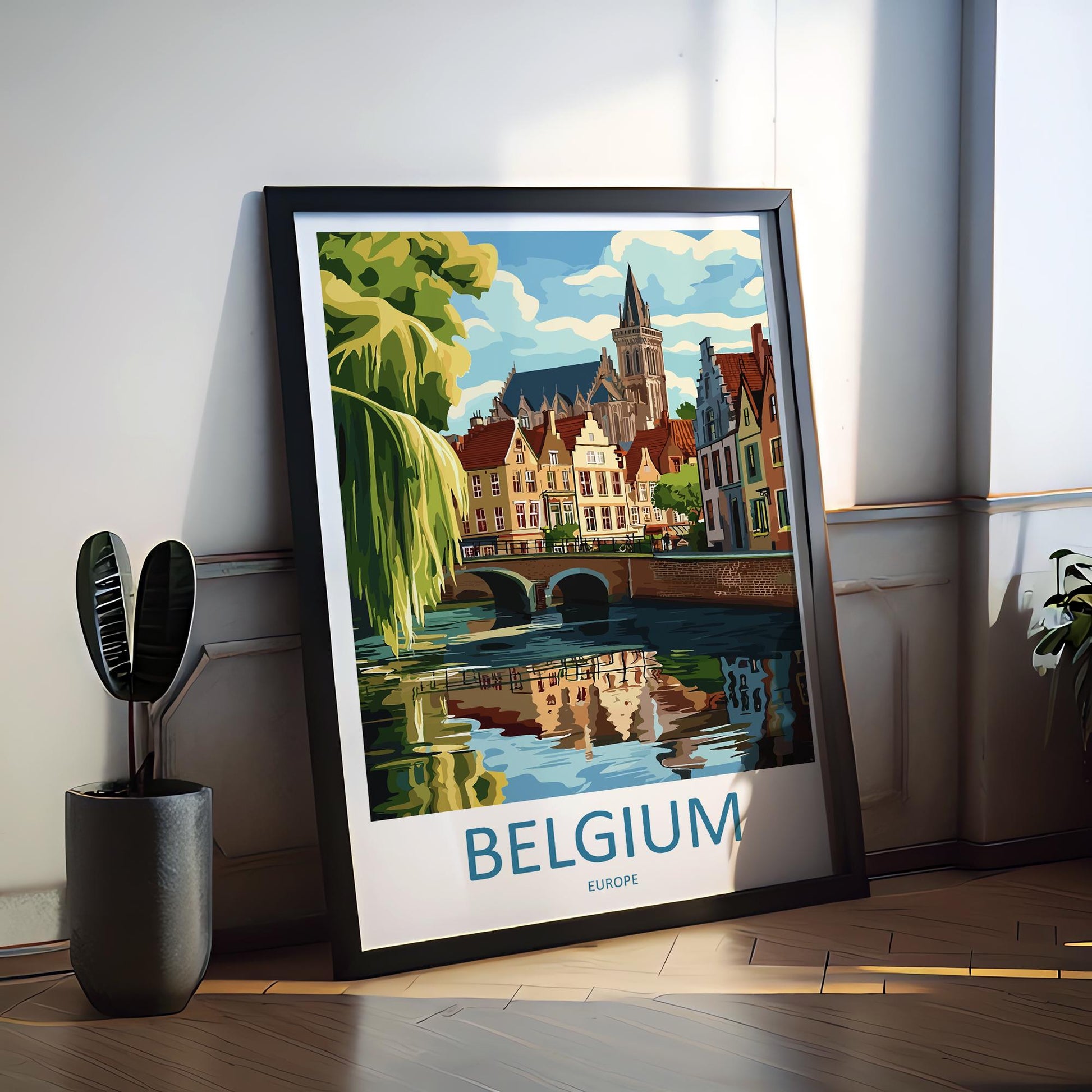 Belgium Travel Print Wall Art Belgium Wall Hanging Home Décor Belgium Gift Art Lovers Belgium Art Lover Gift Brussels Wall Décor