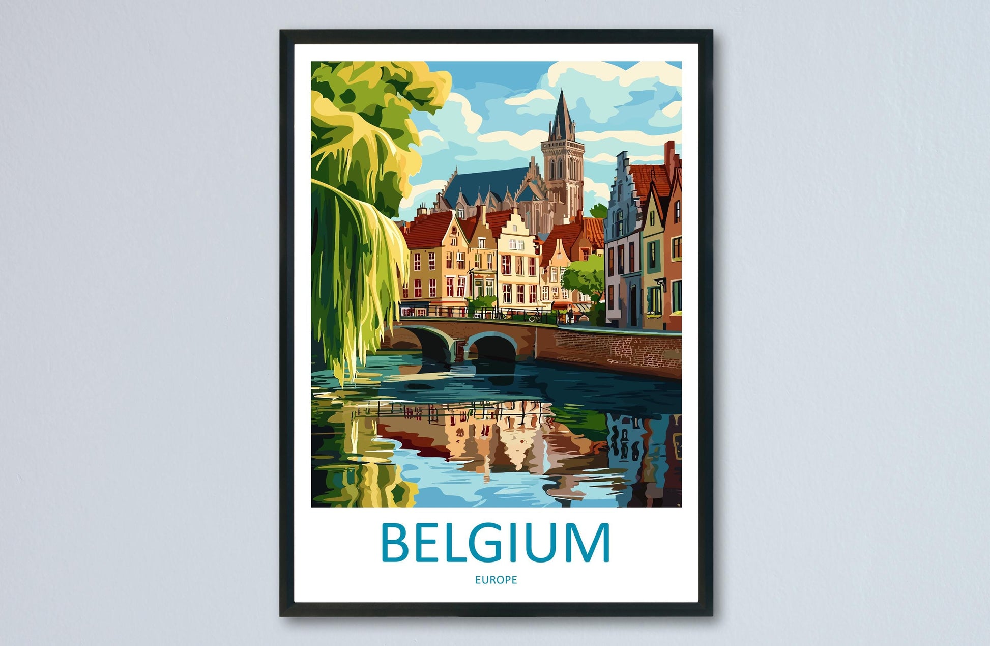 Belgium Travel Print Wall Art Belgium Wall Hanging Home Décor Belgium Gift Art Lovers Belgium Art Lover Gift Brussels Wall Décor