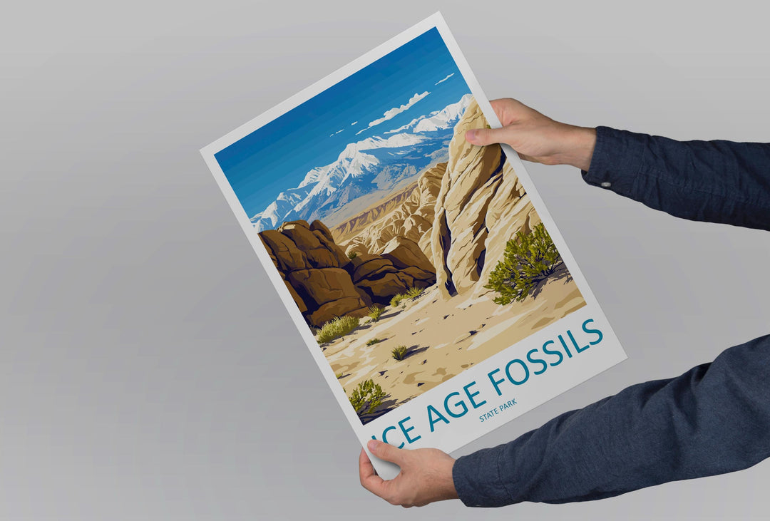 Ice Age Fossils Travel Print Ice Age Fossils Wall Decor Nevada Ice Age Fossils Art Ice Age Fossils Wall Art Nevada Poster Gift Fossil Park