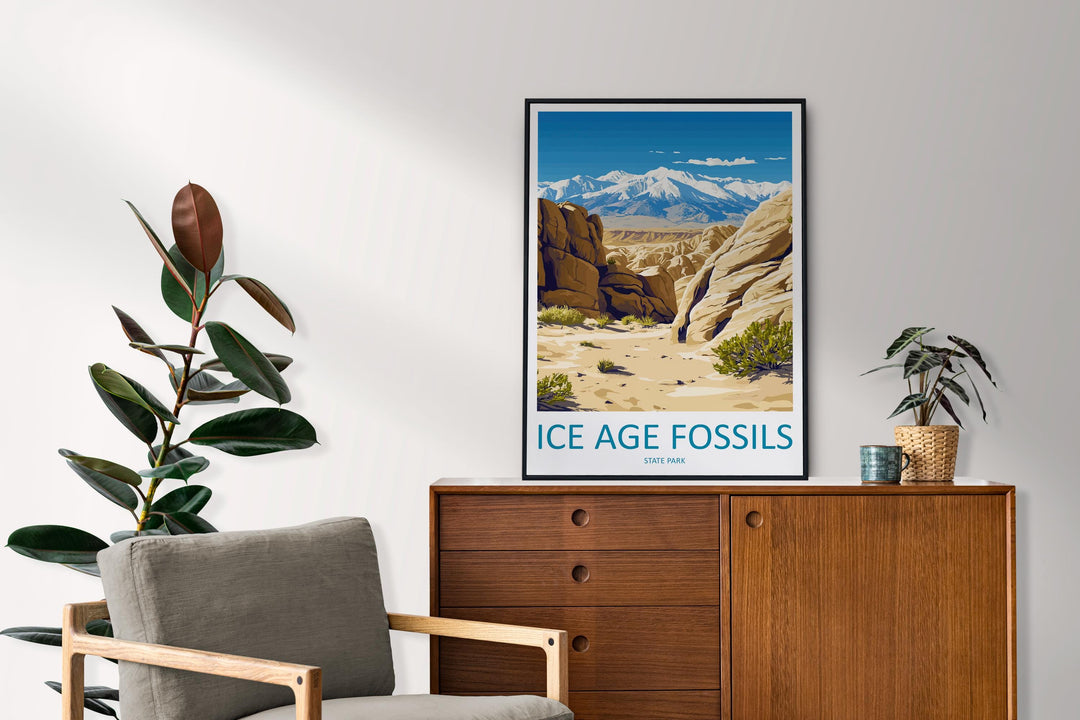 Ice Age Fossils Travel Print Ice Age Fossils Wall Decor Nevada Ice Age Fossils Art Ice Age Fossils Wall Art Nevada Poster Gift Fossil Park