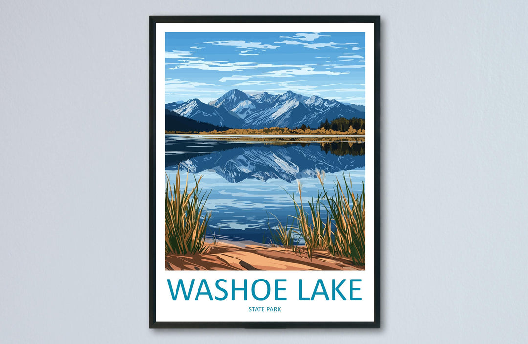 Washoe Lake Travel Print Washoe Lake Wall Decor Nevada Washoe Lake Art Washoe Lake Wall Art Nevada Poster Gift Washoe Lake Park Art