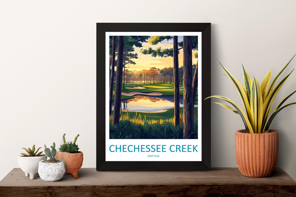 Chechessee Creek Golf Travel Print Chechessee Creek Wall Decor South Carolina Golf Art Chechessee Creek Wall Art Golf Poster Gift for Golfer