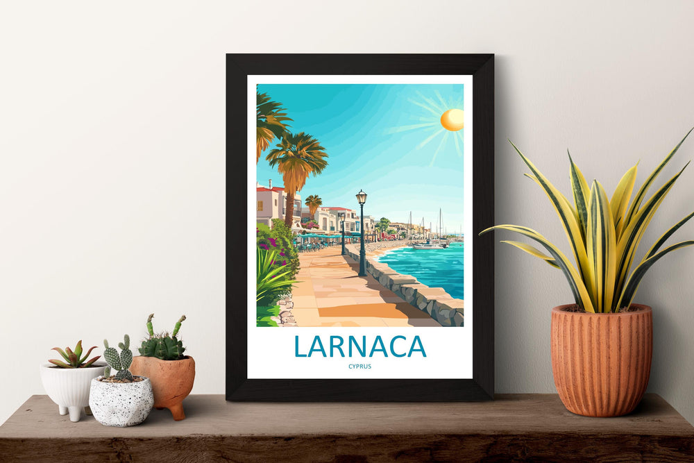Larnaca Travel Print Larnaca Wall Decor Cyprus Larnaca Art Larnaca Wall Art Cyprus Poster Gift for Mediterranean Lovers Poster Larnaca
