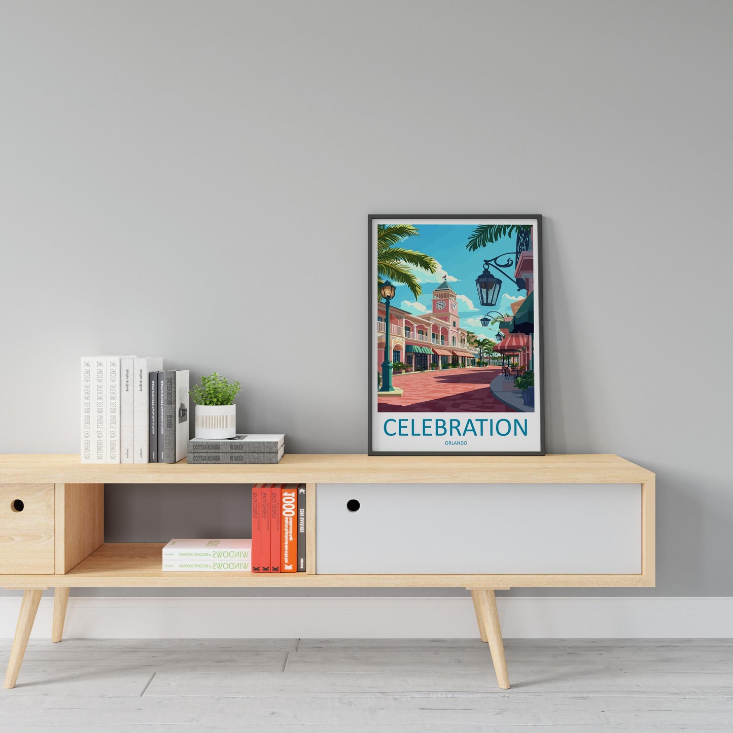 Celebration Orlando Travel Print Celebration Wall Decor Florida Celebration Art Celebration Wall Art Florida Poster Gift Celebration Poster