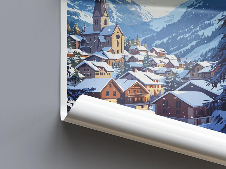 Saint Gervais Travel Print Saint Gervais Wall Decor France Saint Gervais Art Saint Gervais Wall Art French Alps Poster Gift Mountain Lovers