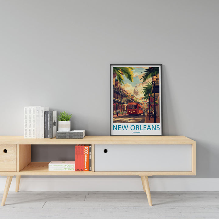 New Orleans French Quarter Travel Print French Quarter Wall Decor Louisiana French Quarter Art New Orleans Wall Art Poster Gift Jazz Lovers