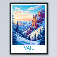 Vail Ski Resort Travel Print Wall Art Vail Ski Resort Wall Hanging Home Décor Vail Gift Art Lovers Ski Art Lover Gift Vail Print Skiing