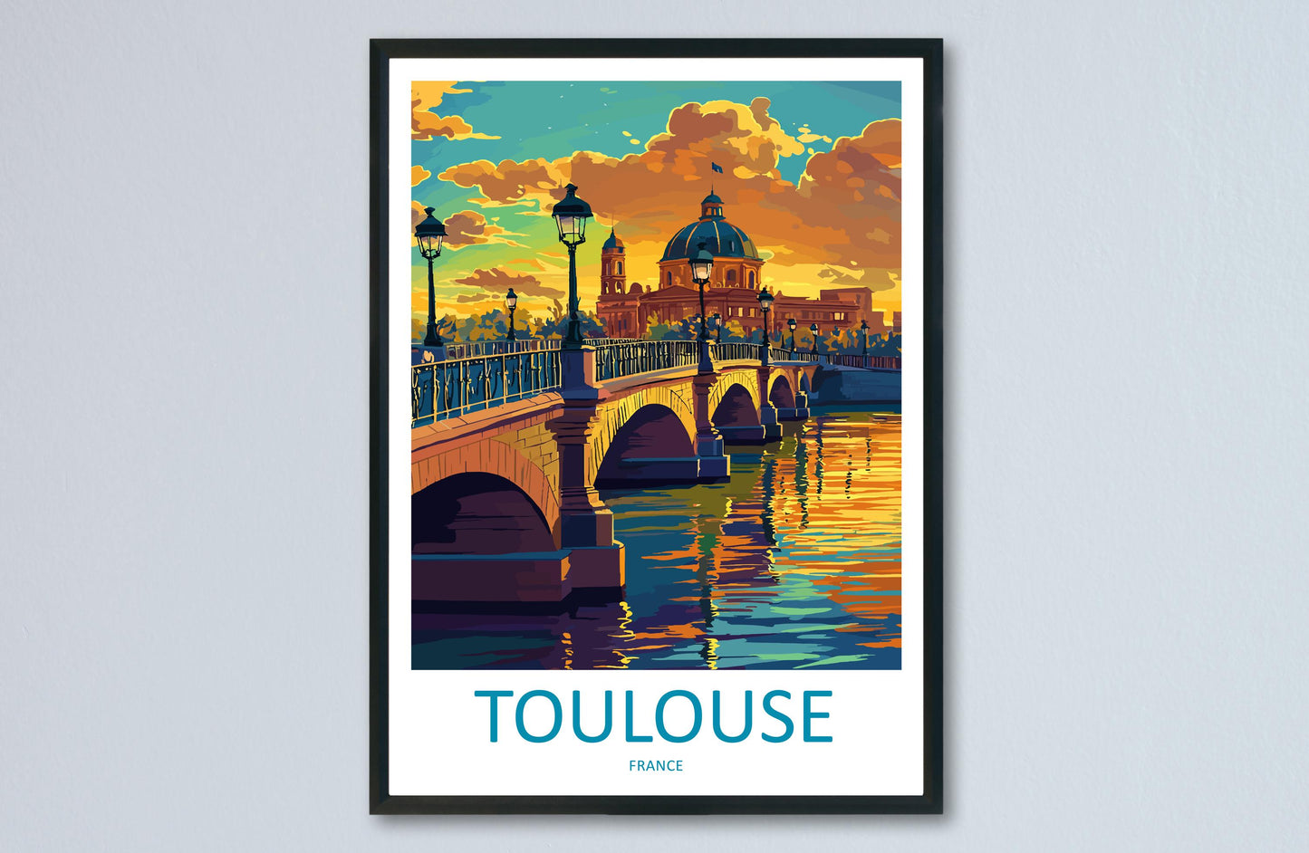 Toulouse Travel Print Wall Art Toulouse Wall Hanging Home Decoration Toulouse France Gift Art Lovers Wall Art Print Art Toulouse Travel Art