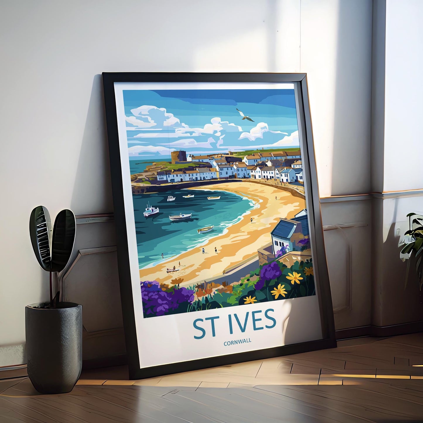 St Ives Travel Print Wall Art St Ives Wall Hanging Home Décor St Ives Gift Art Lovers Cornwall Art Lover Gift