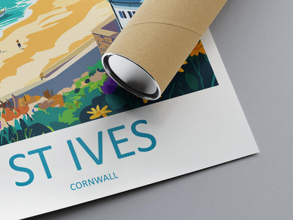 St Ives Travel Print Wall Art St Ives Wall Hanging Home Décor St Ives Gift Art Lovers Cornwall Art Lover Gift