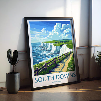 South Downs Travel Print Wall Art South Downs Wall Hanging Home Decor South Downs Gift Art Lovers Wall Art AONB Wall Print AONB Travel Print