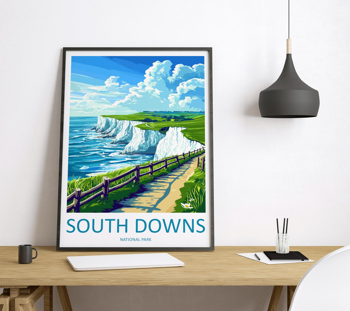 South Downs Travel Print Wall Art South Downs Wall Hanging Home Decor South Downs Gift Art Lovers Wall Art AONB Wall Print AONB Travel Print