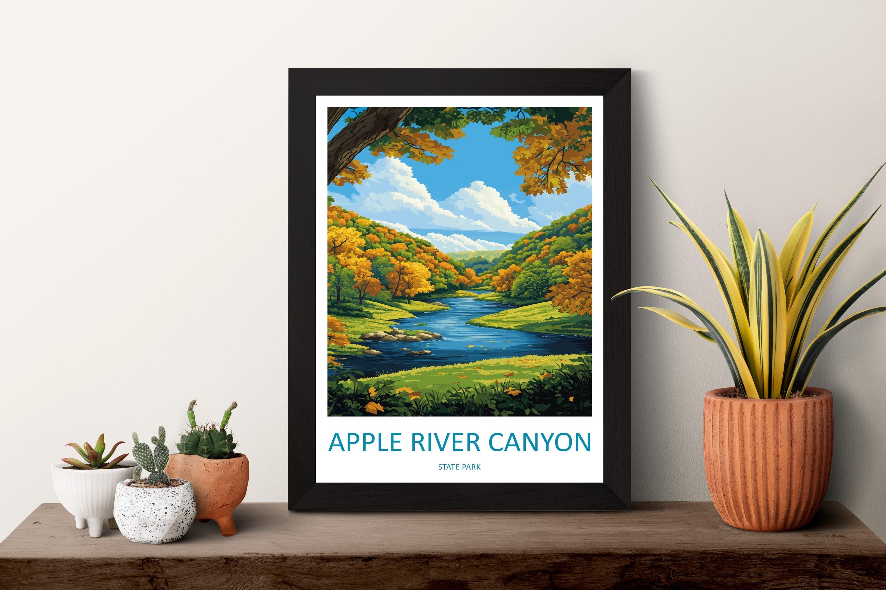 Apple River Canyon State Park Travel Print Apple River Wall Decor Illinois Apple River Art Apple River Wall Art Poster Gift Nature Lovers