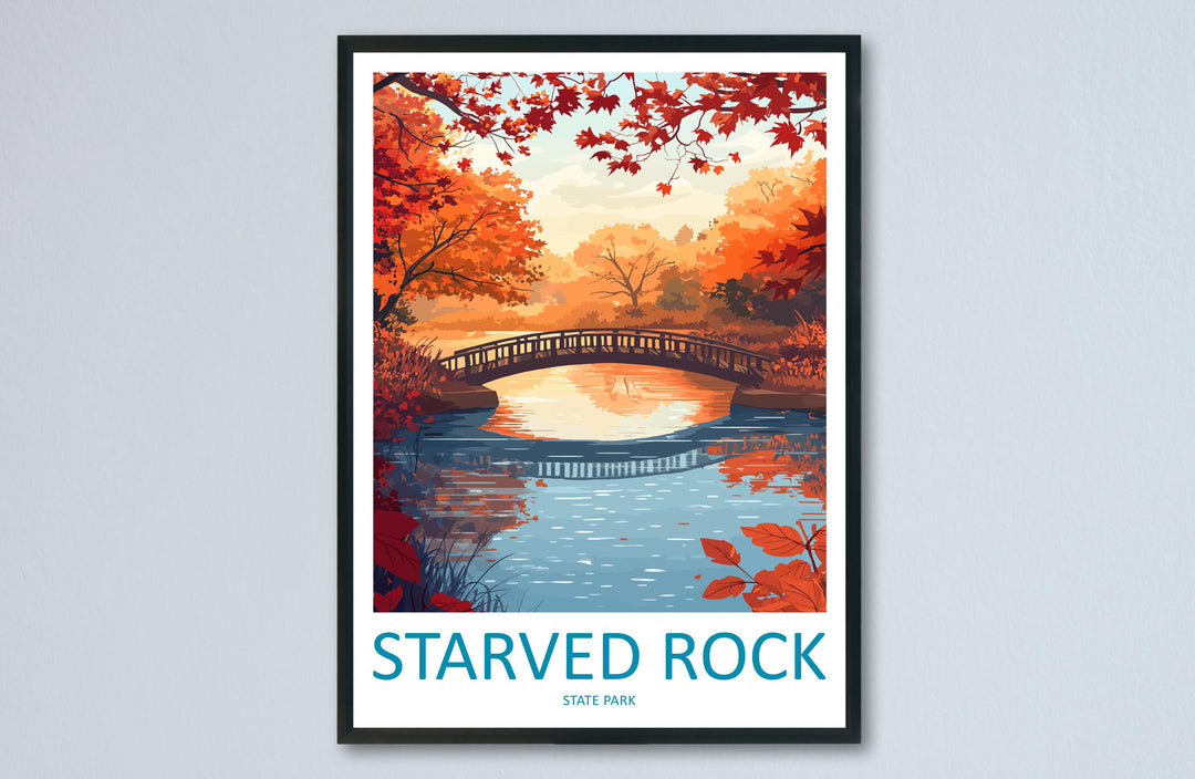 Starved Rock State Park Travel Print Starved Rock Wall Decor Illinois Starved Rock Art Starved Rock Wall Art Poster Gift Starved Rock Poster