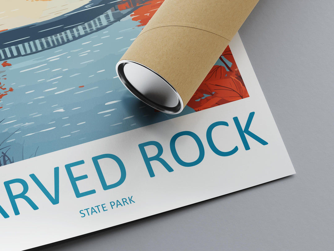Starved Rock State Park Travel Print Starved Rock Wall Decor Illinois Starved Rock Art Starved Rock Wall Art Poster Gift Starved Rock Poster
