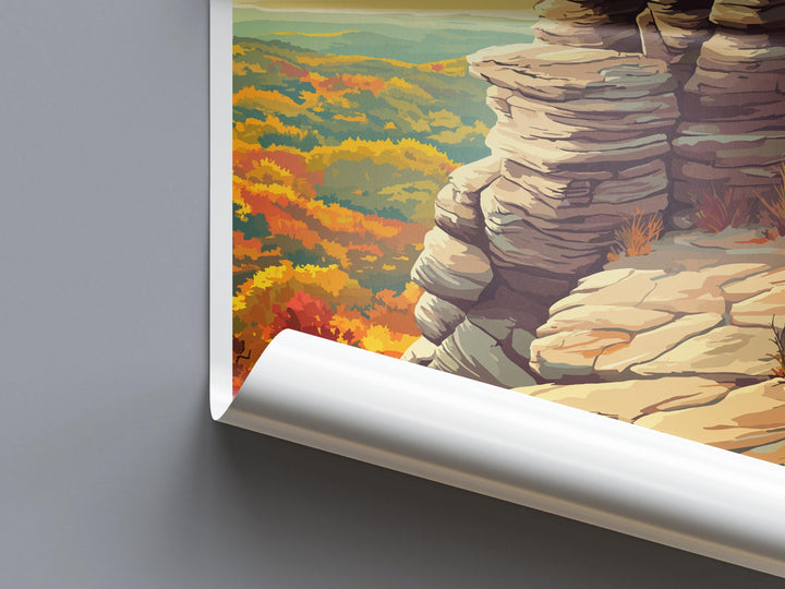 Garden of the Gods Travel Print Shawnee National Forest Wall Decor Illinois Garden of the Gods Art Shawnee Wall Art Poster Gift Illinois Art