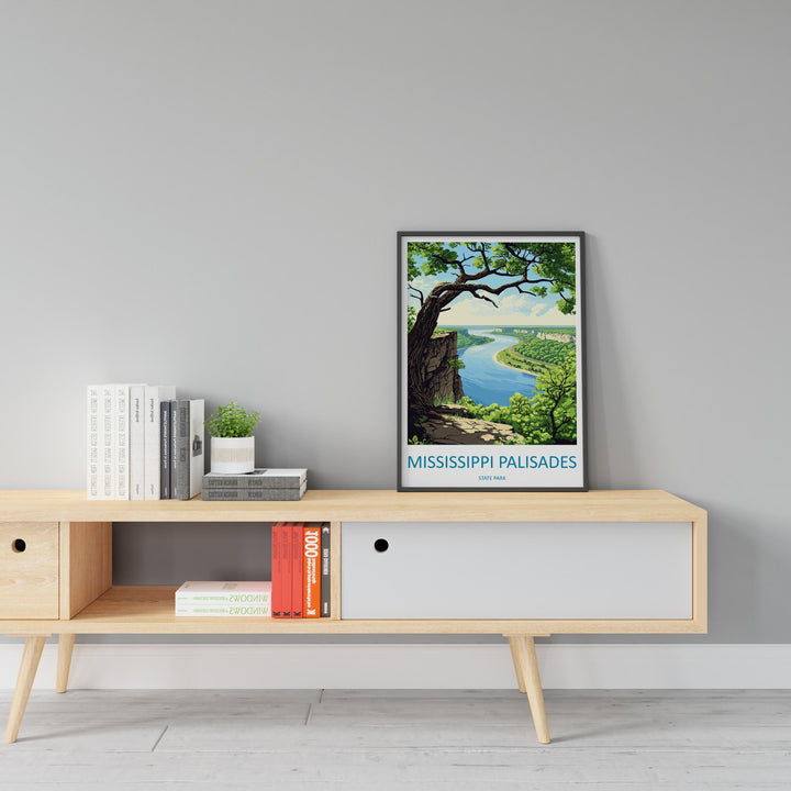 Mississippi Palisades State Park Travel Print Mississippi Palisades Wall Decor Illinois Mississippi Palisades Art Mississippi Palisades