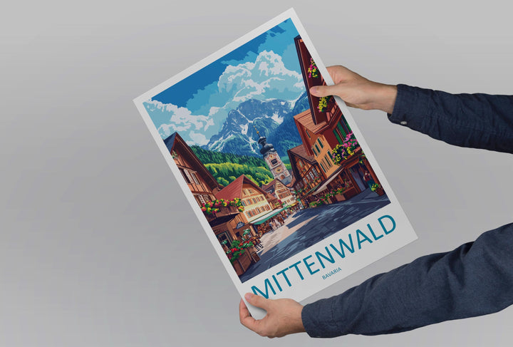 Mittenwald Travel Print Mittenwald Wall Decor Germany Mittenwald Art Mittenwald Wall Art Bavarian Alps Poster Gift Mittenwald Poster Bavaria