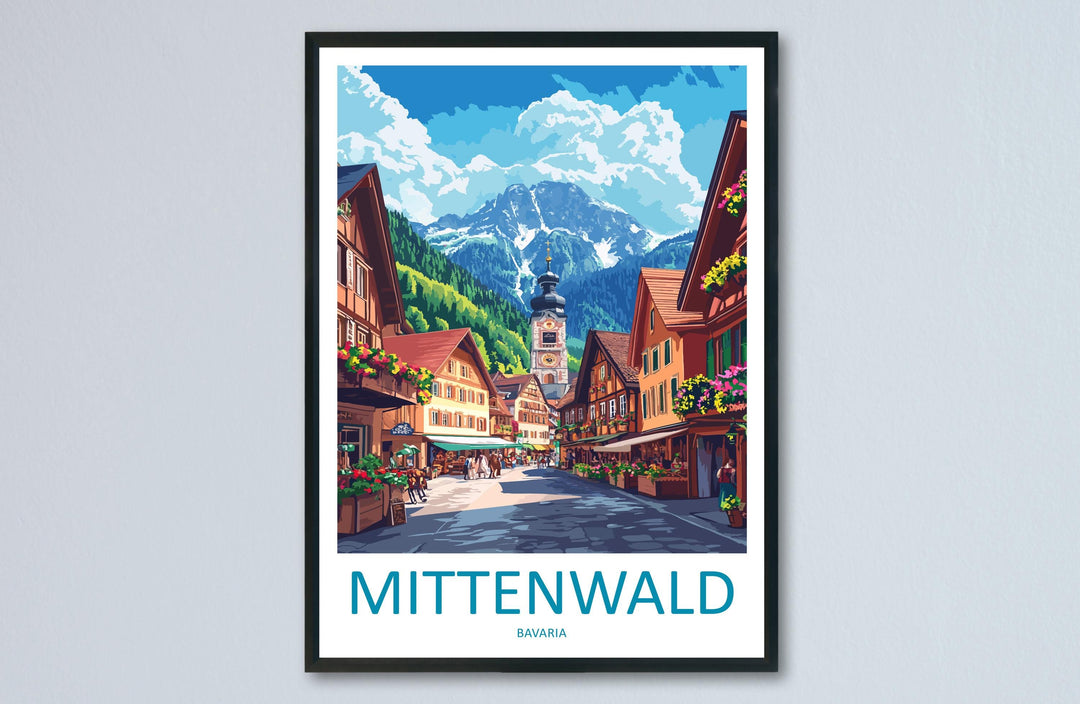 Mittenwald Travel Print Mittenwald Wall Decor Germany Mittenwald Art Mittenwald Wall Art Bavarian Alps Poster Gift Mittenwald Poster Bavaria