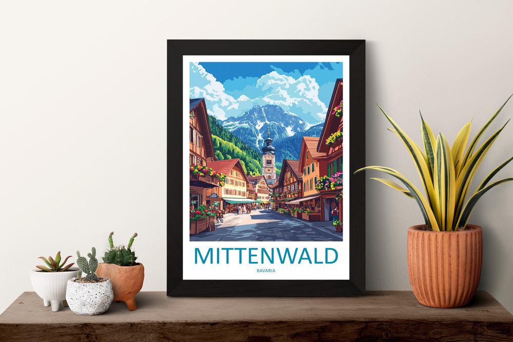Mittenwald Travel Print Mittenwald Wall Decor Germany Mittenwald Art Mittenwald Wall Art Bavarian Alps Poster Gift Mittenwald Poster Bavaria