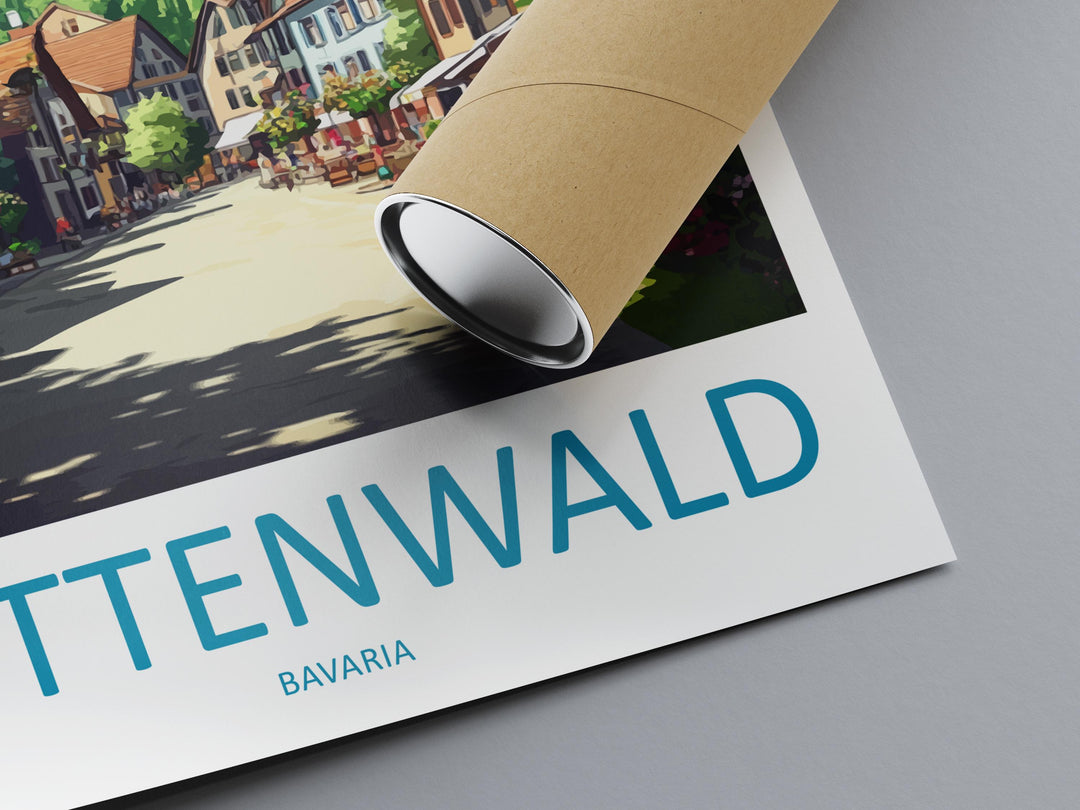 Mittenwald Travel Print Mittenwald Wall Decor Germany Mittenwald Art Mittenwald Wall Art Bavarian Alps Poster Gift Mittenwald Poster Bavaria