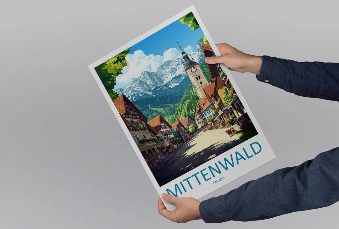 Mittenwald Travel Print Mittenwald Wall Decor Germany Mittenwald Art Mittenwald Wall Art Bavarian Alps Poster Gift Mittenwald Poster Bavaria